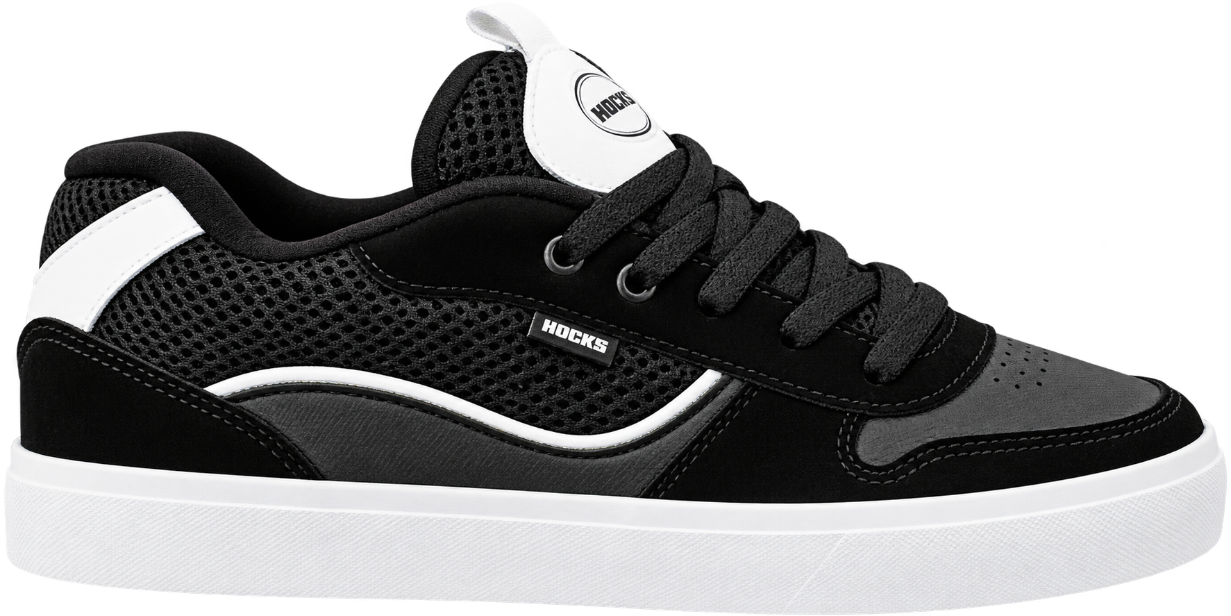 Tênis Hocks Puff preto e branco, recortado sem fundo